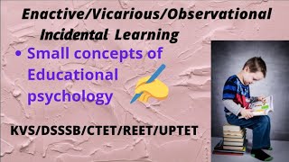 Vicarious learning Social learning  Observational learning  Enactive learning  Learning concepts [upl. by Ial]