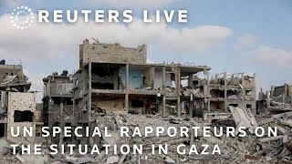 LIVE UN special rapporteurs brief media on situation in Gaza [upl. by Eolande]