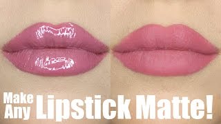 How to Make ANY Lipstick MATTE Cheap  Easy  STEPHANIE LANGE [upl. by Angelia]