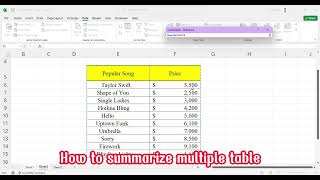 How to summarize multiple tables excel art english engquiz learn engusa usa ai exceltips [upl. by Clementia42]