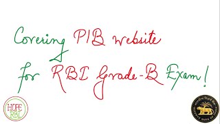 Covering PIB for RBI GradeB 2024 [upl. by Tarrance]