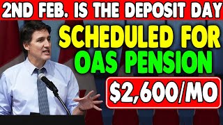 OAS Deposit On 2nd Feb 2600MO Coming For Low Income Seniors From Canada Revenue Agency CRA [upl. by Diskson73]