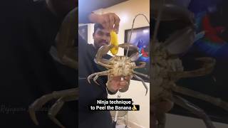 Ninja technique to peel the Banana 🍌 experiment technique crab [upl. by Eanerb]