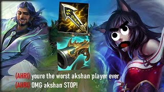 AKSHAN BUT THE ENEMY AHRI MENTAL BOOMS [upl. by Aitnis]