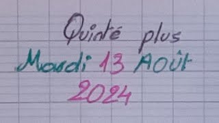 quinté plus du mardi 13 août 2024 [upl. by Ahsinoj727]