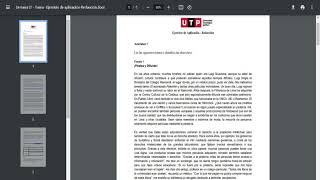 Semana 01  COMPRENSIÓN Y REDACCIÓN DE TEXTOS I  UTP  Ejercicio de Aplicación  Redacción [upl. by Adiela]