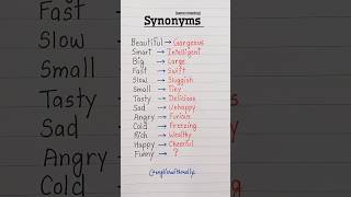 Synonyms  same meaning 💯👩‍🏫✅️ english education grammar englishtips [upl. by Tomasz]