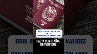 EEUU ACEPTA PASAPORTES VENEZOLANOS HASTA 10 AÑOS DE VENCIDOS [upl. by Akenom]