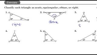 Classifying Triangles as Acute Equiangular Obtuse or Right [upl. by Annor313]