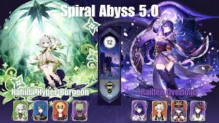 Spiral Abyss 50 Nahida Hyper Burgeon x Raiden Overload  Genshin Impact [upl. by Dianna]