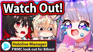 A Hololive Manager Asks FUWAMOCO To Look Out For Biboo IRL Because of This 【Hololive】 [upl. by Modnarb]