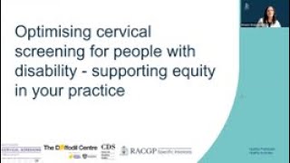 Webinar for healthcare providers supporting cervical screening for people with disability [upl. by Clarence]