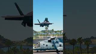 Incredible USAF F35 Jet landing vertical on Aircraft Carrier [upl. by Letsirc]