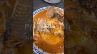 Homemade plantain fufu with Ghana Light Soup Whats your favourite food shorts shortsfe africa [upl. by Samale]