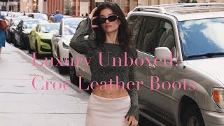 Unboxing the Ultimate Croc Leather Boots  MustHave Fashion for Fall [upl. by Tobias313]