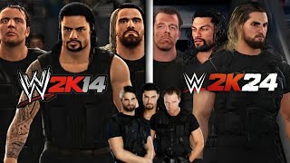 WWE 2K24  The Shield Entrance Evolution in WWE Games WWE 2K14 To WWE 2K24 [upl. by Westerfield]