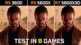 RYZEN 5 3600 vs RYZEN 5 5600X vs RYZEN 7 5800X3D  Test in 8 Games  AMD RYZEN CPUs Comparison 2022 [upl. by Uhej]