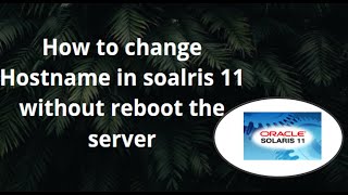 How to change host name in Solaris 11 without reboot  Tutor Talky  English  025 [upl. by Nnylkcaj70]