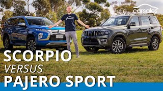 2023 Mahindra Scorpio v Mitsubishi Pajero Sport Comparison  India’s new budget offroader compared [upl. by Aiam]