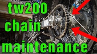 How To Clean Lube Check and Adjust the Drive Chain on a TW200 [upl. by Kahle351]