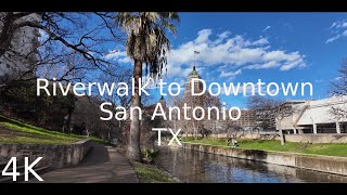 South Town to Downtown through the River walk San Antonio TX 4K  DJI Pocket 3 [upl. by Blandina304]