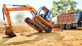 JCB JS140 Excavator Stunt 😲  JCB Amazing stunt video [upl. by Romeo]