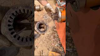 The process of removing copper from the rotors of motors tools recycling shorts [upl. by Anaz]