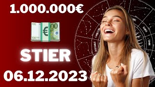 STIER ♉️⭐️ DU WIRST MILLIONÄR UNGLAUBLICH 💶🤩 Horoskop  06Dezember 2023 stier tarot [upl. by Nennerb]