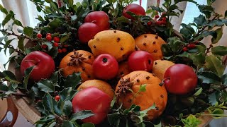 How to make Faux cloved fruit for a Colonial Christmas Centerpiece [upl. by Akienom]