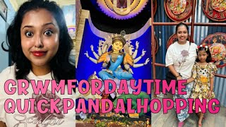 GRWM for a day time pandal hopping for Mahanavami and Vijaya Dashami durgapuja2024 [upl. by Airtemak174]