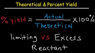 Theoretical Actual Percent Yield amp Error  Limiting Reagent and Excess Reactant That Remains [upl. by Leahcimnoj]