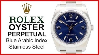 ▶ Rolex Oyster Perpetual 36mm No Date Blue Dial Stainless Steel REVIEW  116000 [upl. by Meill]