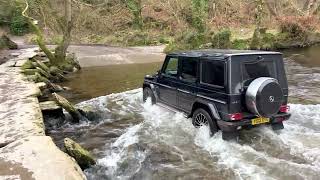 Mercedes G55 G Wagen River Crossing At Tarr Steps [upl. by Sherline249]