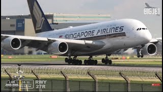 27R Arrivals Big and Loud at London Heathrow Airport 4K [upl. by Anilok]