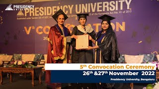 A glimpse of the 5th Convocation Ceremony at Presidency University Campus Bengaluru India [upl. by Ayor]