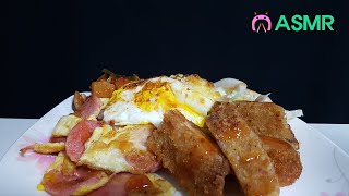 TONKATSU ASMR MUKBANG 옛날분홍소세지 돈까스 계란후라이 양배추 양파 콜라 EATING SOUNDS [upl. by Romalda341]