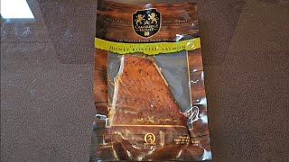 Costco Sale Item Review Cambridge House Smoked Salmon Hot Oak Smoked Honey Roasted Salmon Taste Test [upl. by Croner39]