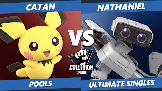 Collision Online Ultimate Pools  Catan Pichu Vs Nathaniel ROB SSBU Singles [upl. by Brozak776]