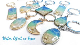 Resin Beachinspired Keychain using Hollow Bezel Pendants  WATER EFFECT on Resin  RESIN CRAFTS 101 [upl. by Eniksre718]