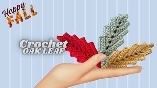 How to Crochet Leaf  Crochet Oak Leaf  Crochet Leaf  Crochet Fall Decoration  ebfcrochet [upl. by Isteb]