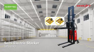 Semi Electric Stacker SPS1030 [upl. by Ilocin]