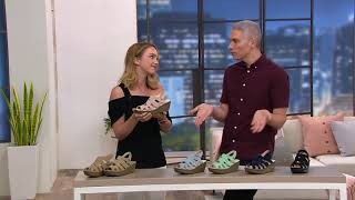 Skechers Suede Peeptoe Slingback Wedges  Stylin on QVC [upl. by Dosh]