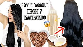 REPARA EL CABELLO RESECO Y MALTRATADO 😱 SALVA TU CABELLO✨ GEL DE LINAZA Y ACEITE DE COCO 🥥 [upl. by Landy980]