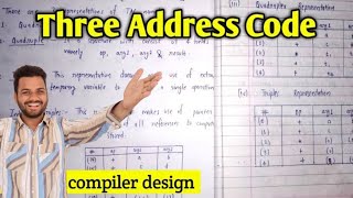 Three address code in compiler design  Quadruple Triple and indirect triple  Lec19 [upl. by Ybbor]