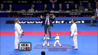 Fatima Zahra of Morocco vs Merima Softic of Bosnia  WKF World Karate Championships Belgrade 2010 [upl. by Ferretti]