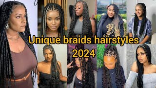 Unique braids hairstyles you should try out in 2024  Braids styles  Braiding hair hairstyles [upl. by Ehcor]