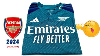 Arsenal football jersey THIRD kit 20232024 Player Version Unboxing amp Review  ASMR [upl. by Yrret]