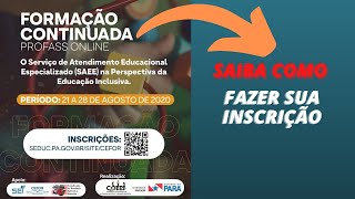 CURSO DE FORMAÃ‡ÃƒO CONTINUADA DA SEDUCPA PARA PROFESSORES  EDUCAÃ‡ÃƒO ESPECIAL [upl. by Fonda]