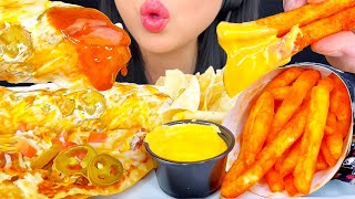 ASMR SPICY GRILLED CHEESE BURRITO NACHO FRIES MEXICAN PIZZA  TACO BELL EATING SOUNDS [upl. by Idissak]