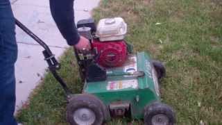 HOW TO USE A POWER RAKE or Dethatch a lawn [upl. by Chlo499]